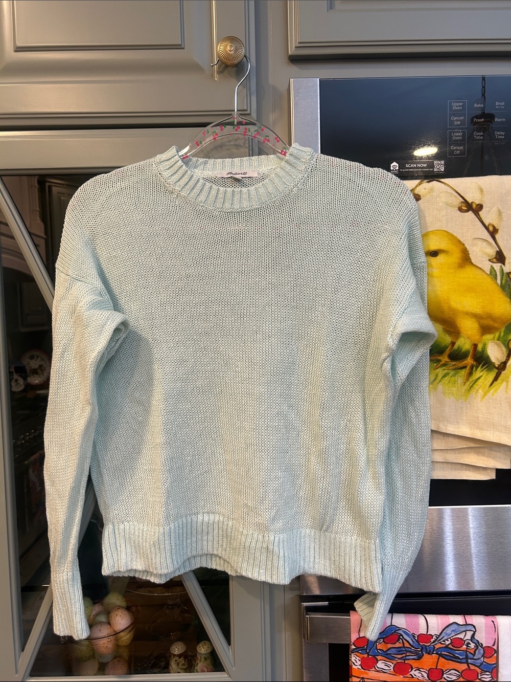 Madewell Pale Mint Cotton Crewneck Sweater